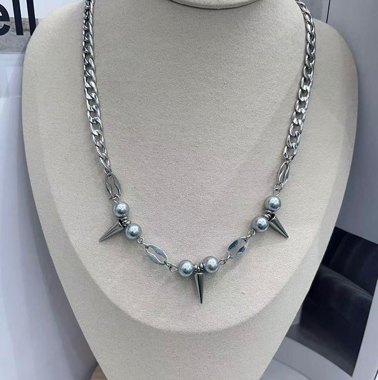 Silver Spike Baddie Necklace - Image 3