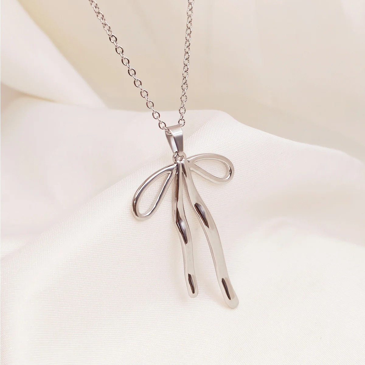 Silverine Dainty Bow Necklace - Image 2