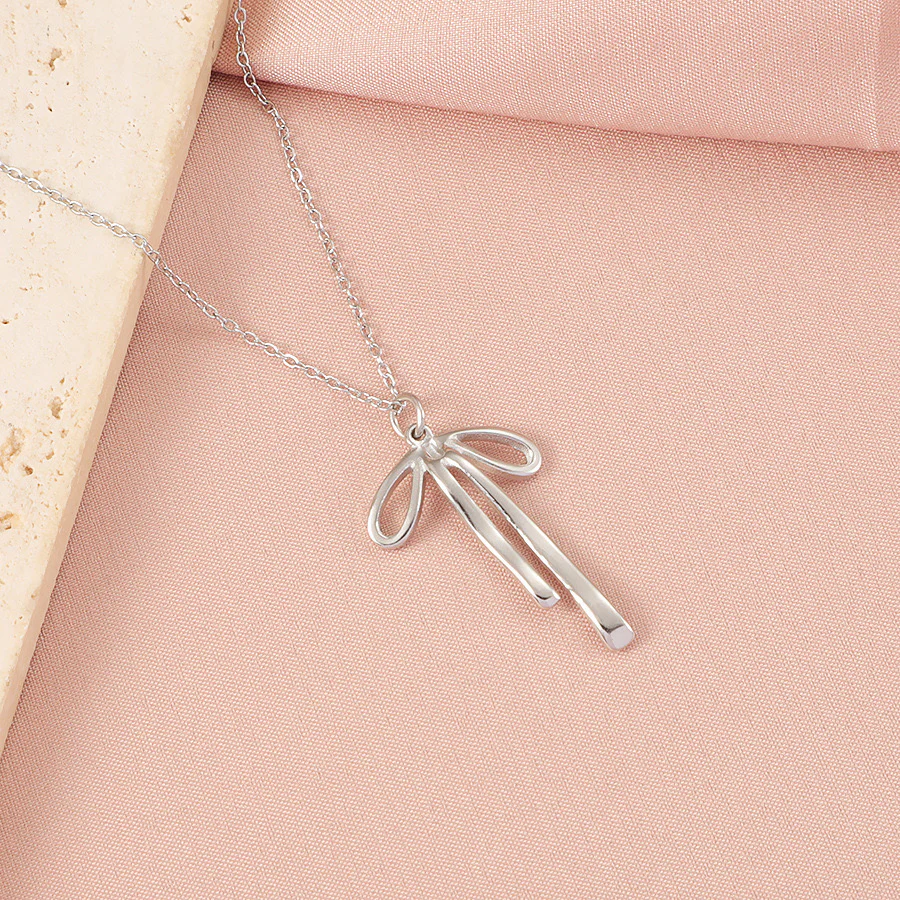 Silverine Dainty Bow Necklace - Image 4