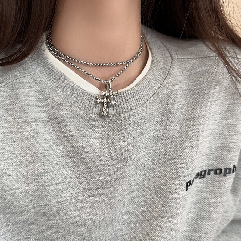 Sinful Pair Cross Necklace - Image 2