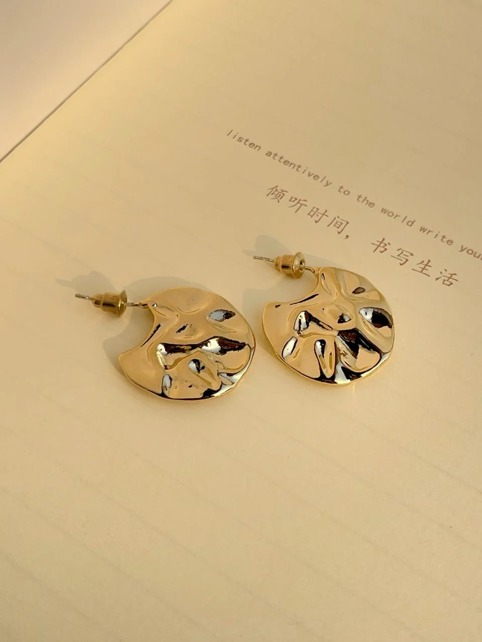 Small Hammered Earrings - Image 2