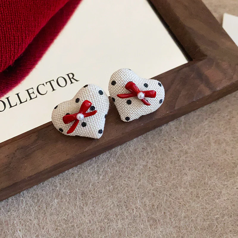 Smitten Red Bow Earrings - Image 2