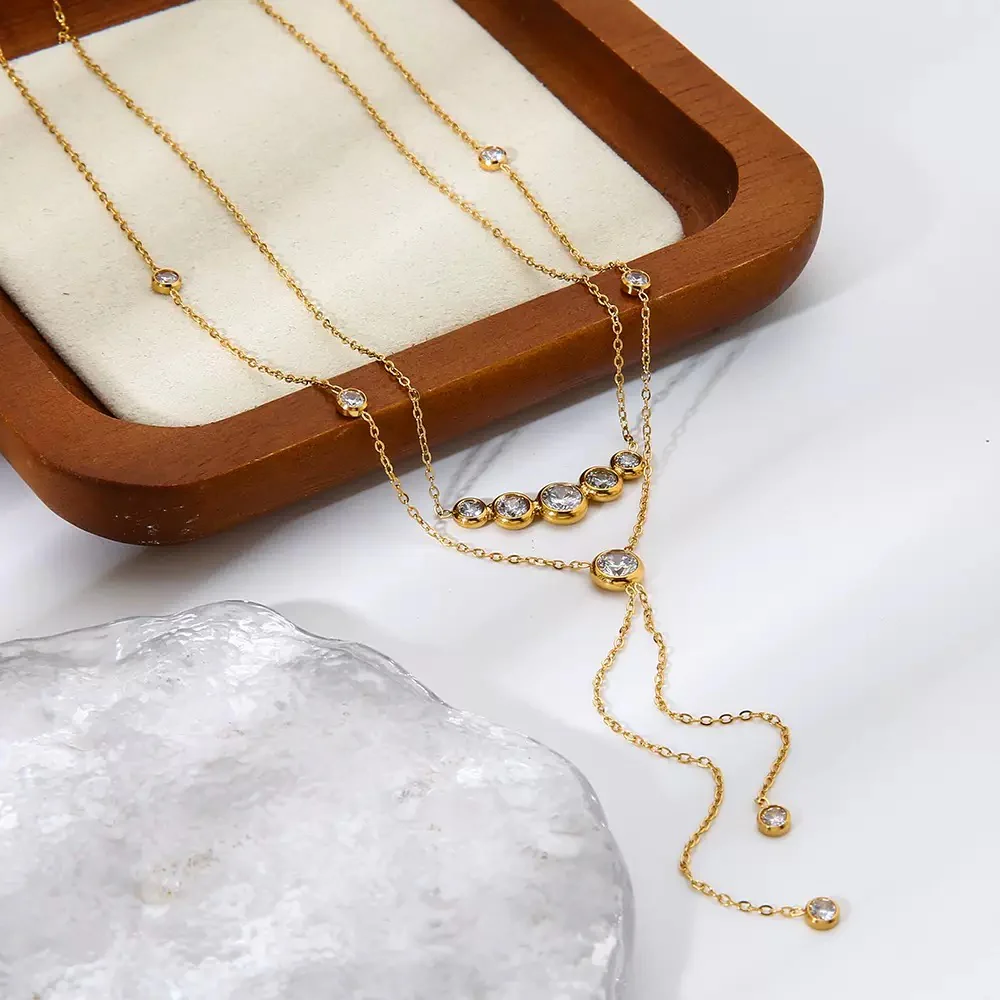 Soft-spark Rhinestone Y-Necklace - Image 2