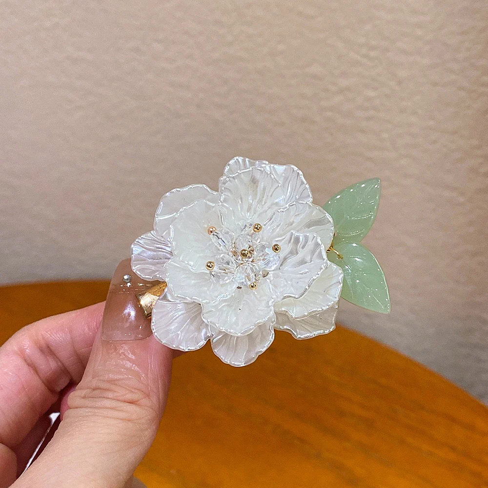 Soft-sparkle Flower Hair Clip(⁠Pack to 2) [handmade] - Image 4
