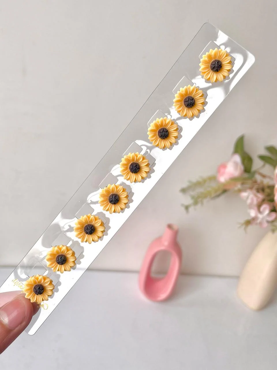 Mini Sunflower hairpins (pack of 8) - Image 2