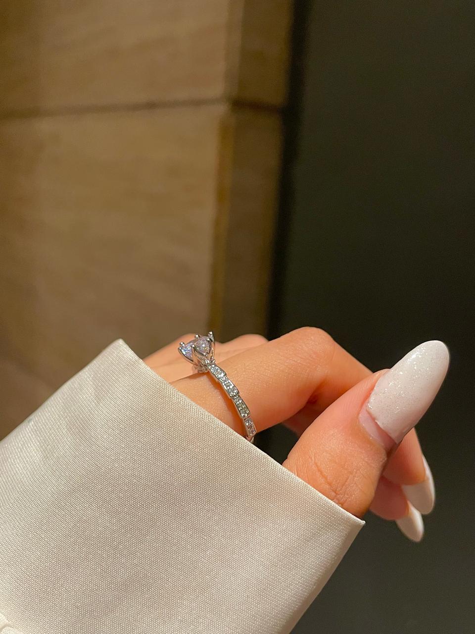 Solitaire Crown Promise Ring - Image 2