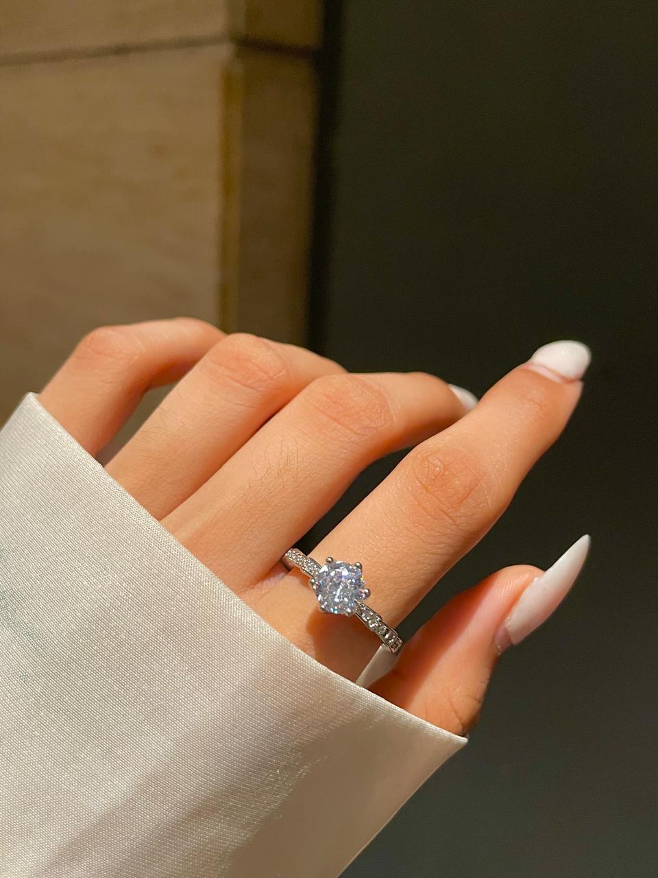 Solitaire Crown Promise Ring - Image 3