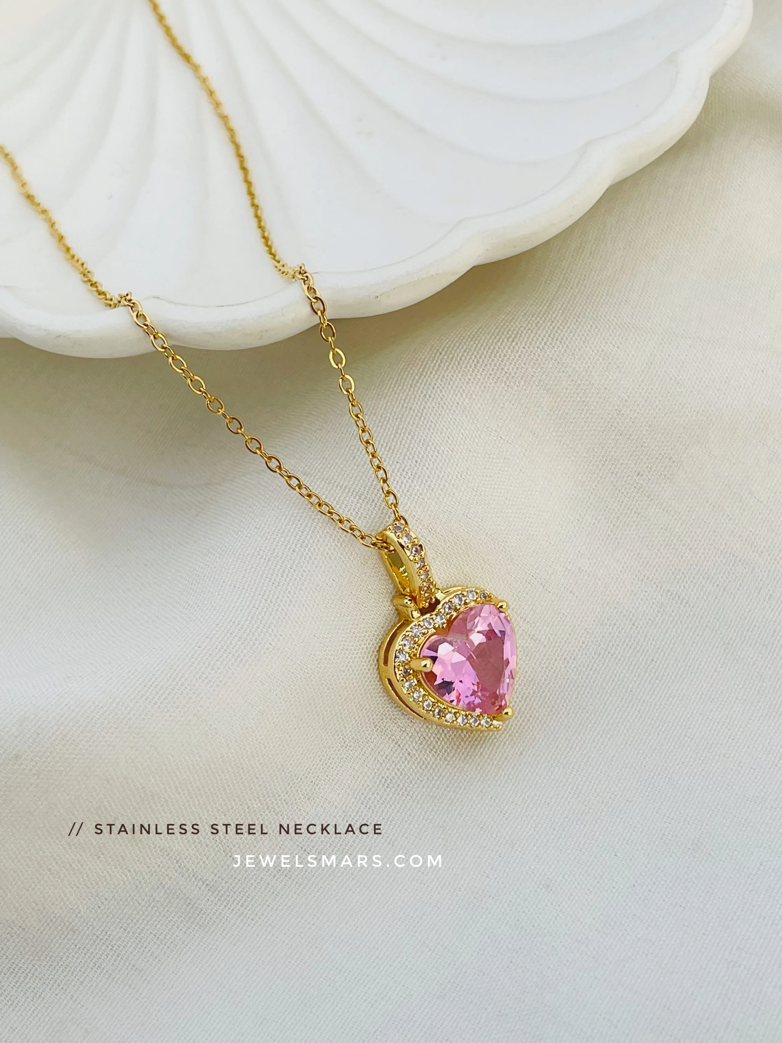 Soulmate Heart Necklace - pink - Image 2