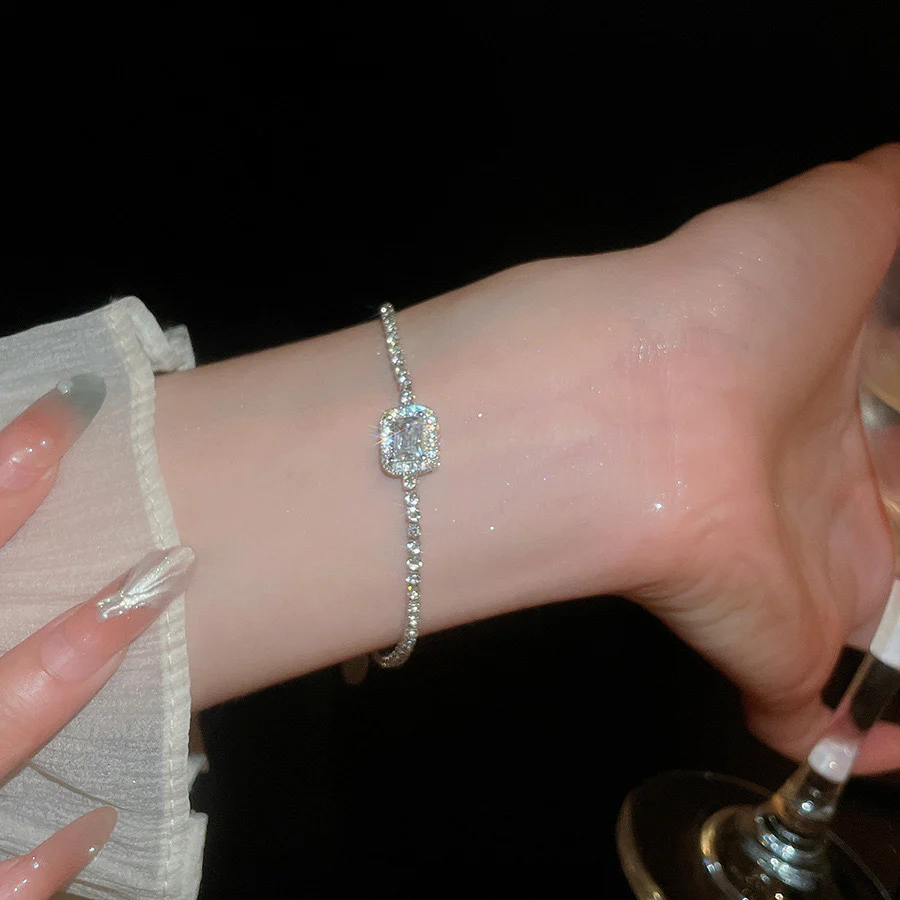 Sparkling Square Statement Bracelet