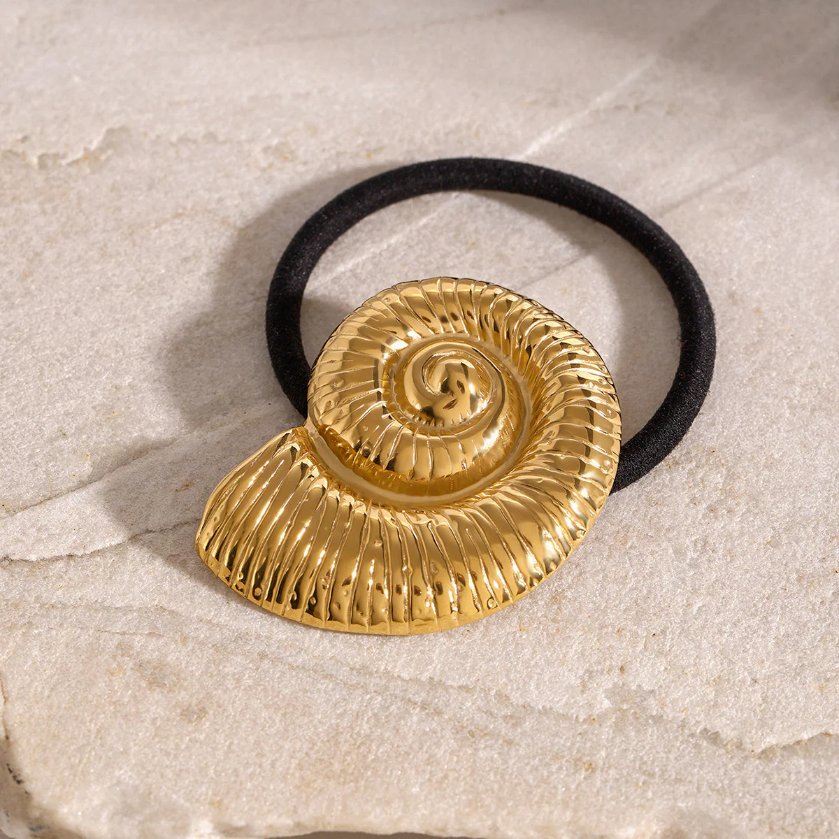 Spiral Shell Statement Metal Hair Tie - Image 2