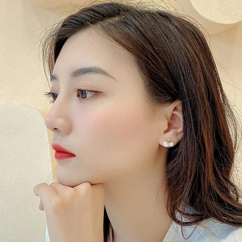 Starfish Shell Stud Earrings - Image 2
