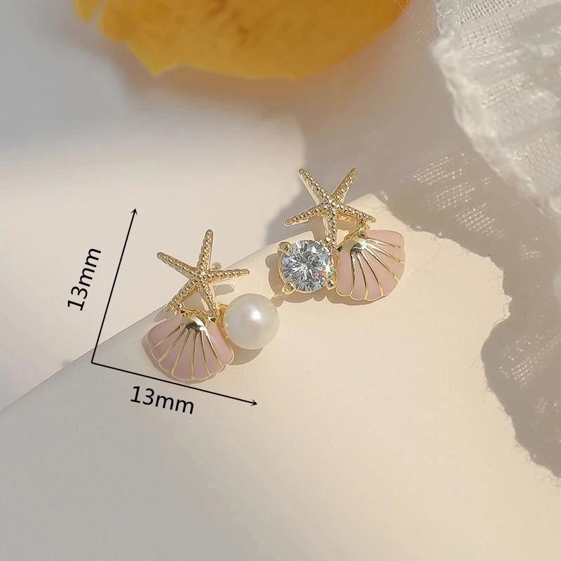 Starfish Shell Stud Earrings - Image 3