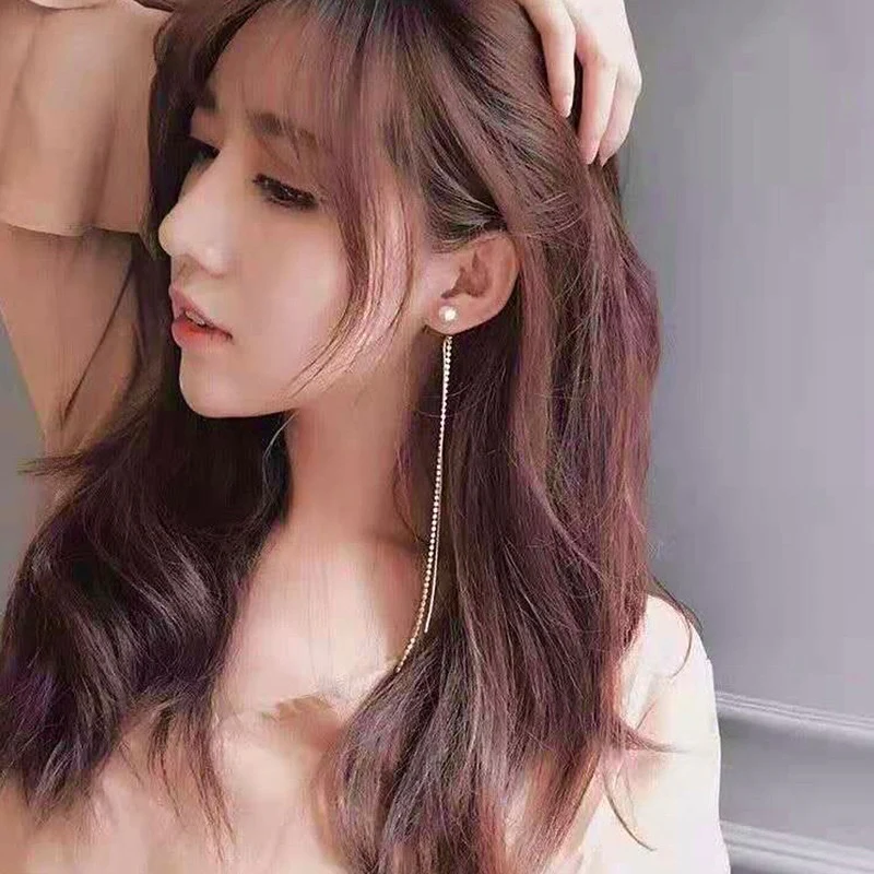 Statement Pearl Tassel Earrings - Image 2