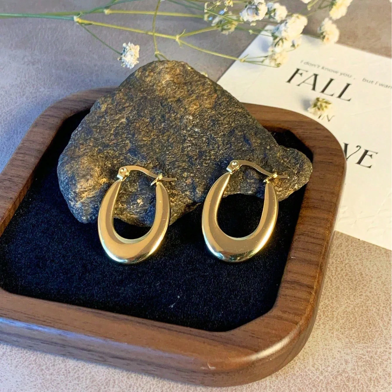 Stay Glossy Golden Hoops