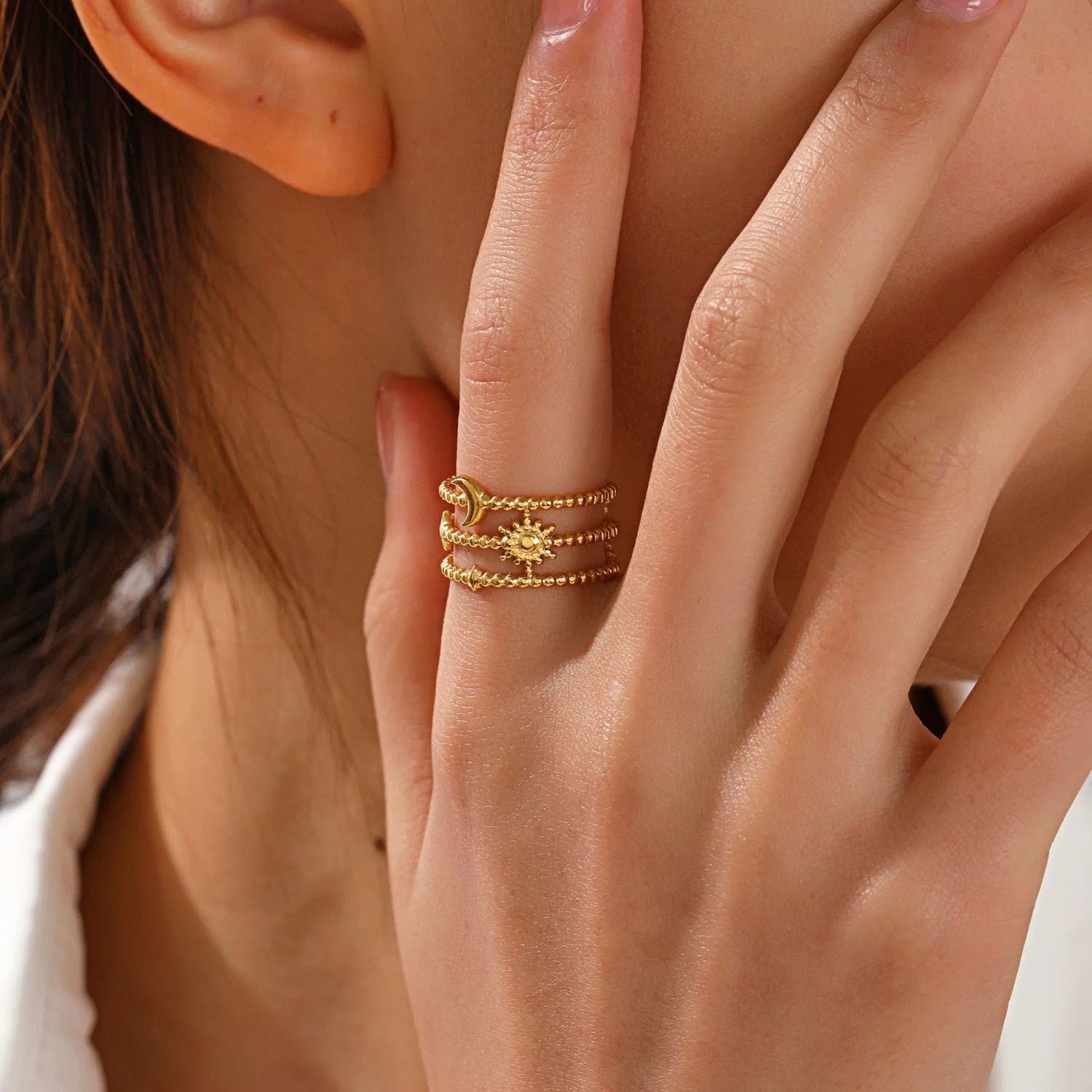 Stellar Charm Gold Ring