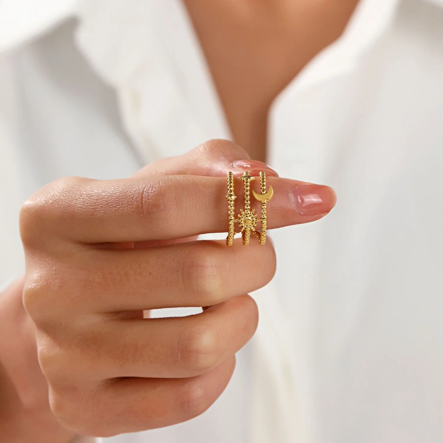 Stellar Charm Gold Ring - Image 3