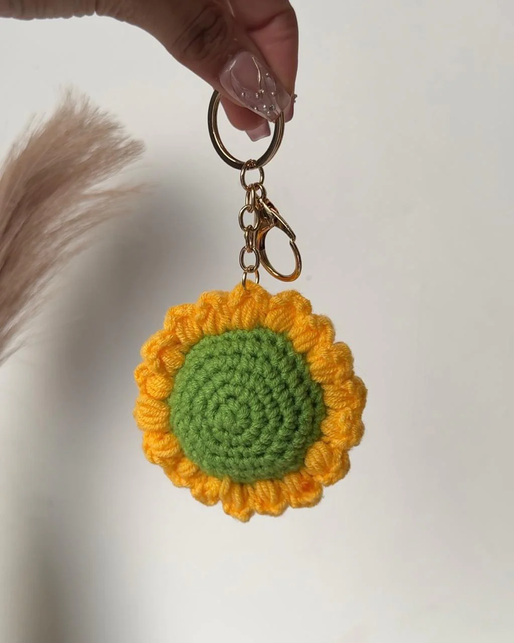 Summertime Sunflower Crochet Bag Charm - Image 2