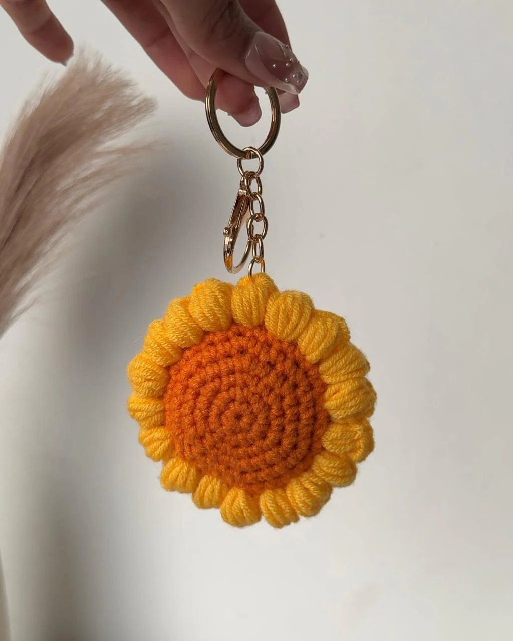 Summertime Sunflower Crochet Bag Charm - Image 3