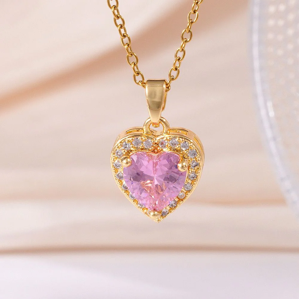 Sundew Pink Heart Necklace