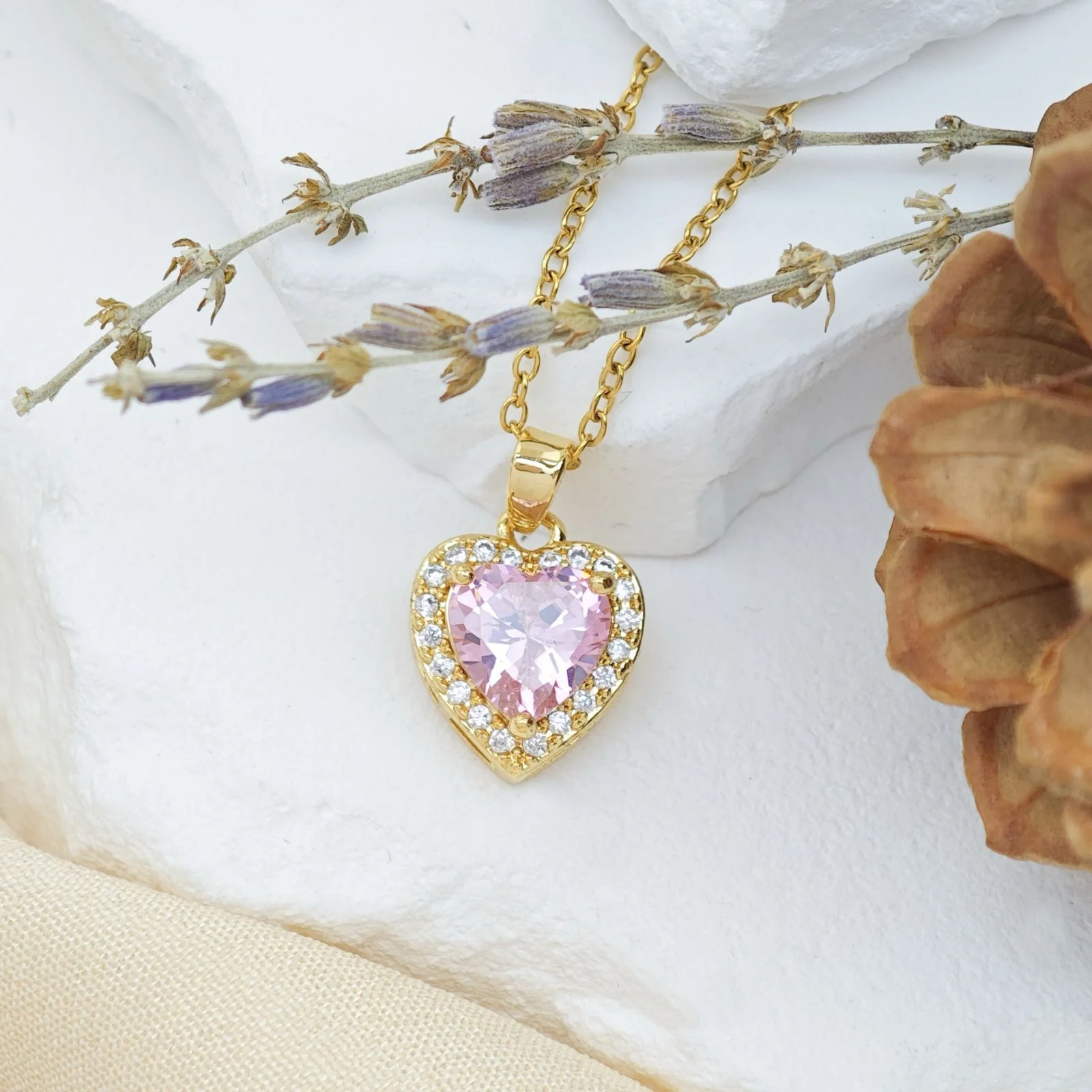 Sundew Pink Heart Necklace - Image 3