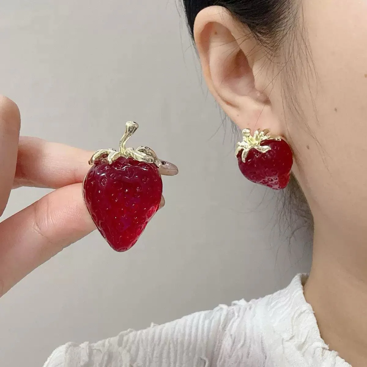 Sweet Tooth Strawberry Earrings - Image 2