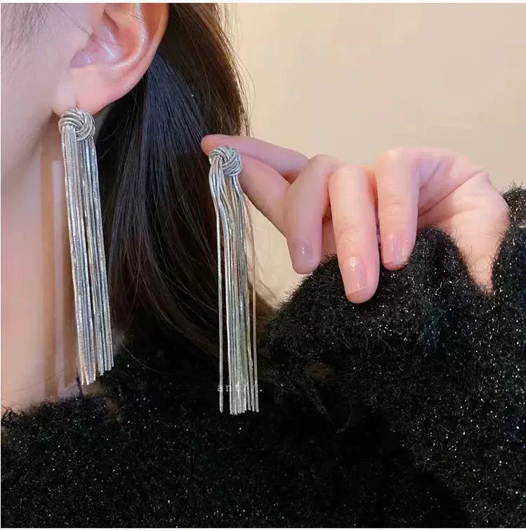 Tassels of Chrome Earrings - Image 2