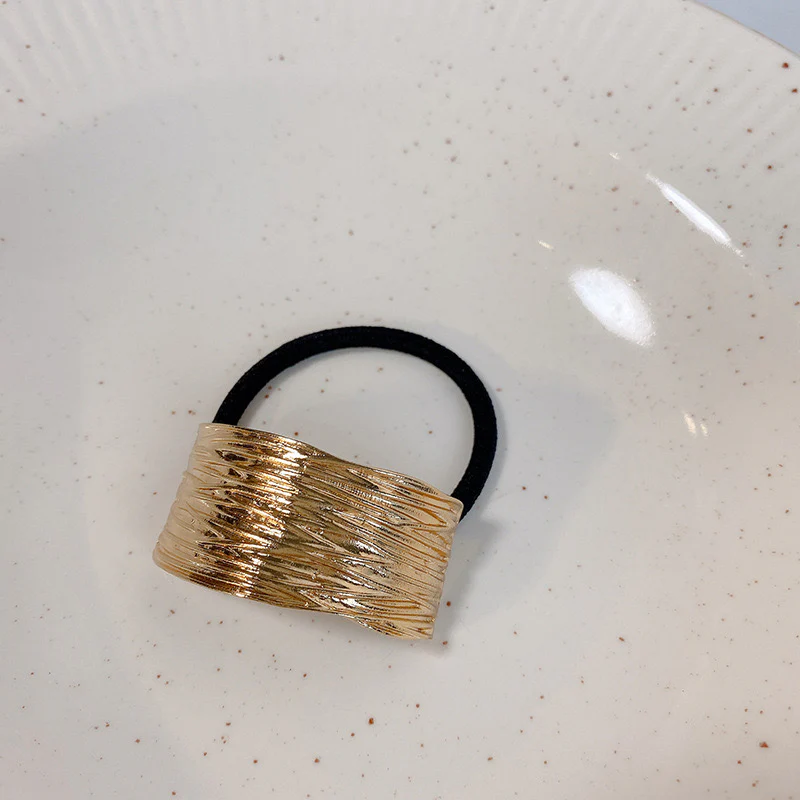 Textured Statement Metal Hair Tie - Image 2