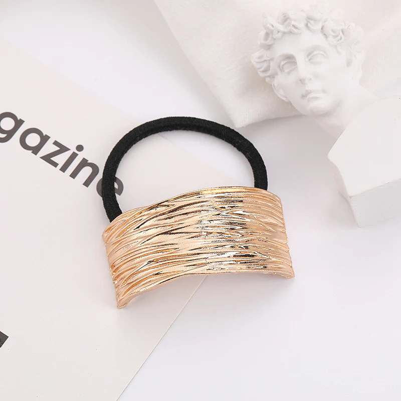Textured Statement Metal Hair Tie - Image 4