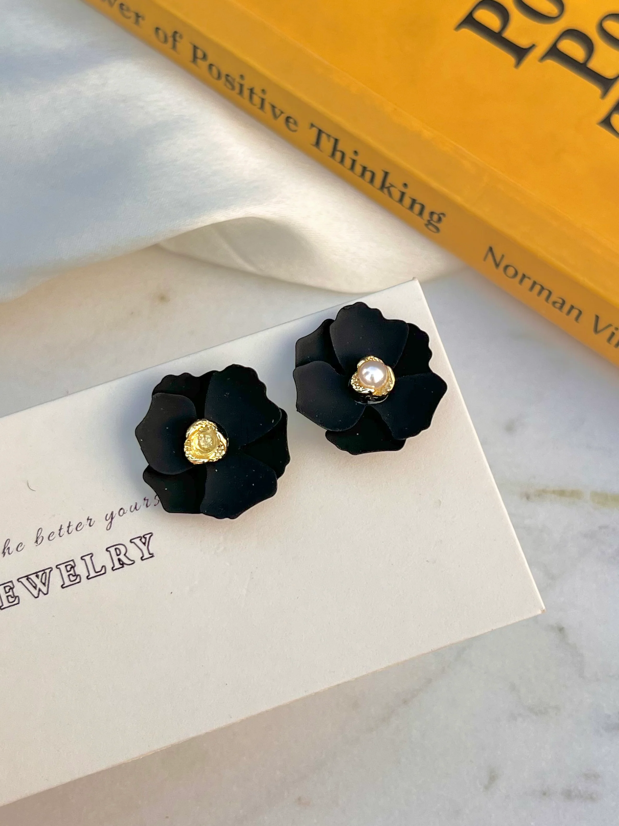 The Black Rose Earrings