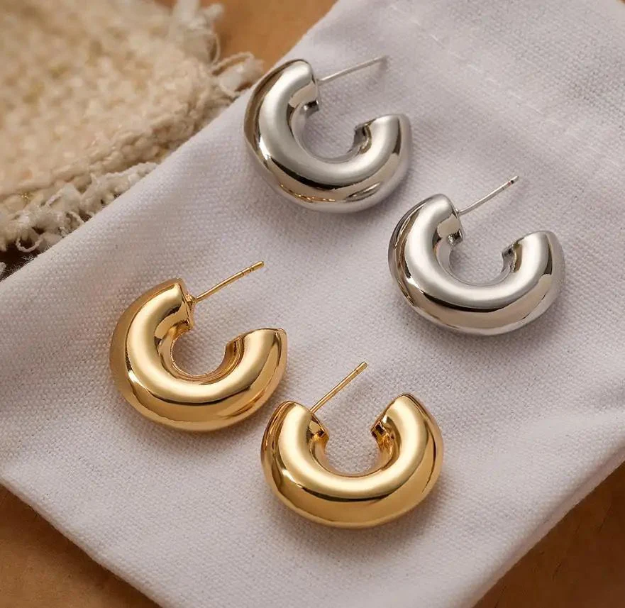 The Chunky Tube  Hoops (Anti Tarnish) - Image 3