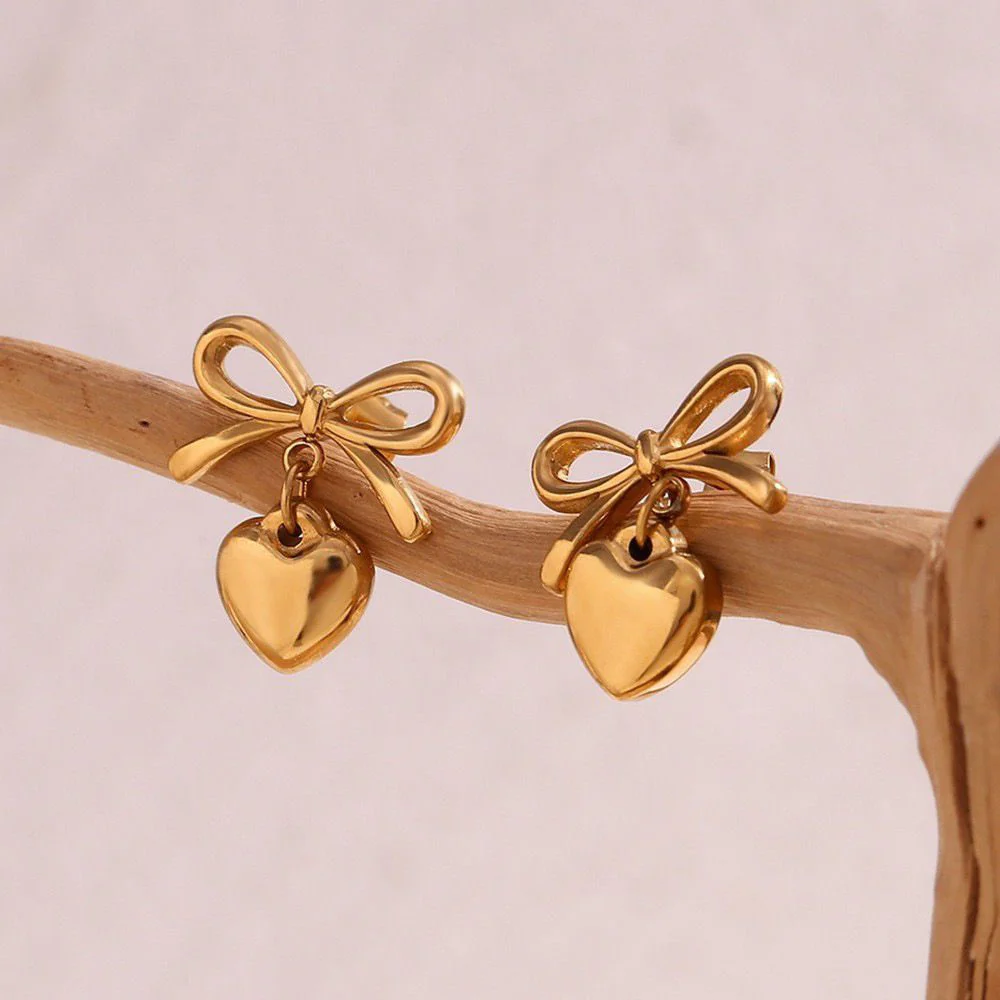 The Season of Bow Earrings [stainless steel] - Image 4