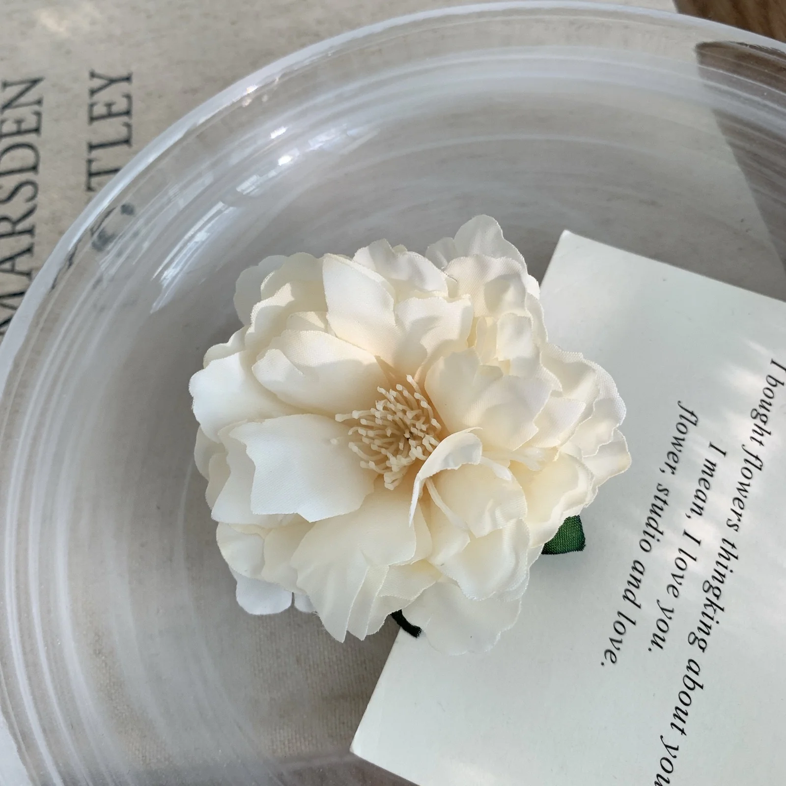 Timeless Ivory Rose Hair Clip - Image 3