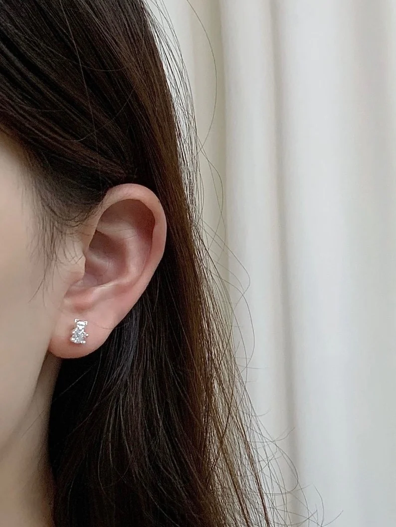 Tiny Teddy Stud Earrings - Image 2