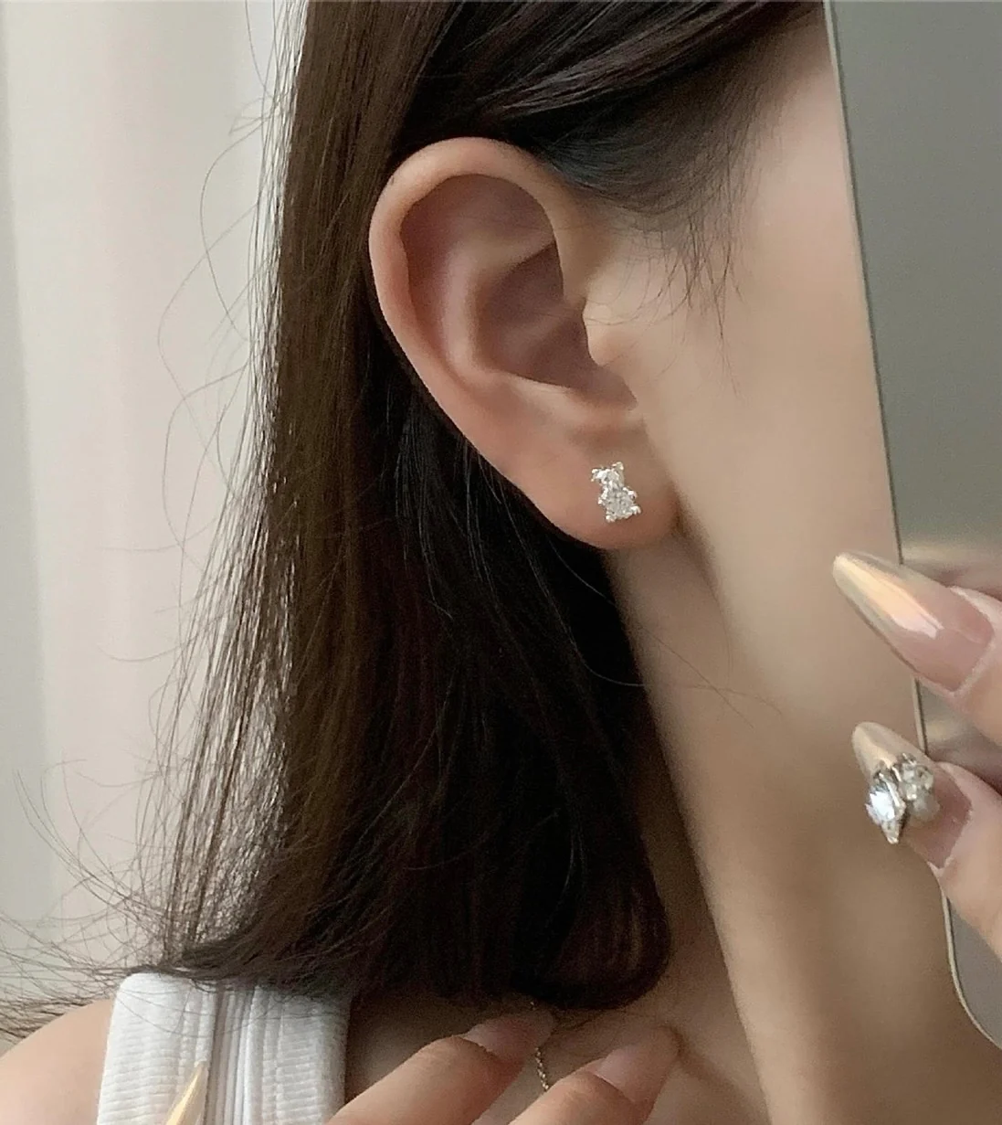 Tiny Teddy Stud Earrings - Image 3
