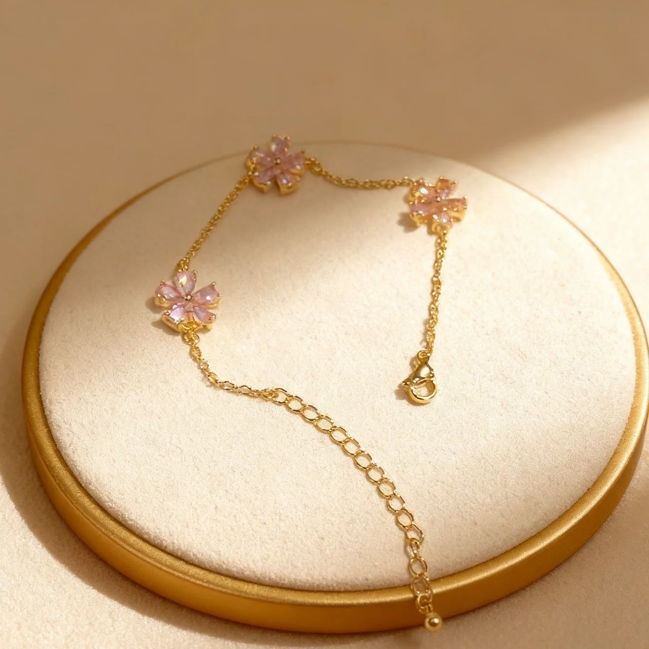 Triple Daisy Pink Bracelet - Image 2