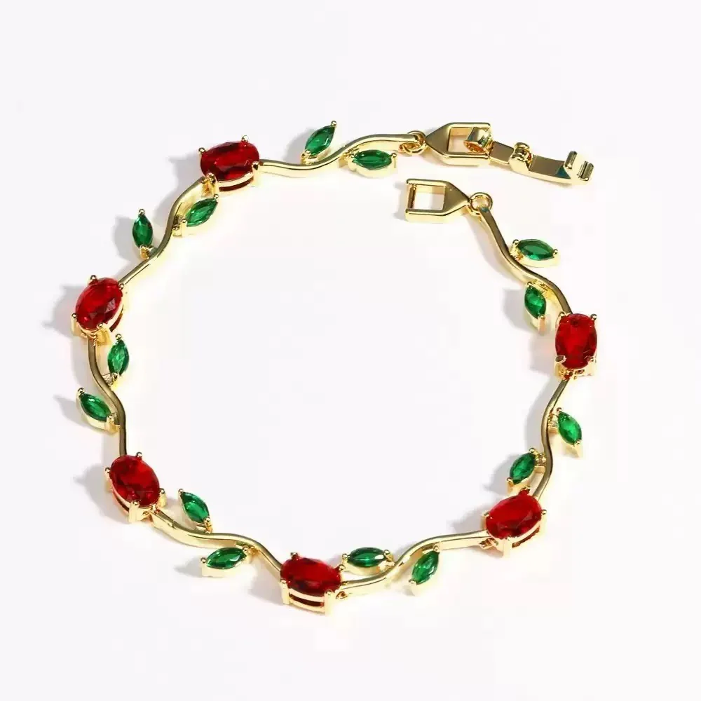 Tulip Bracelet -red green - Image 2