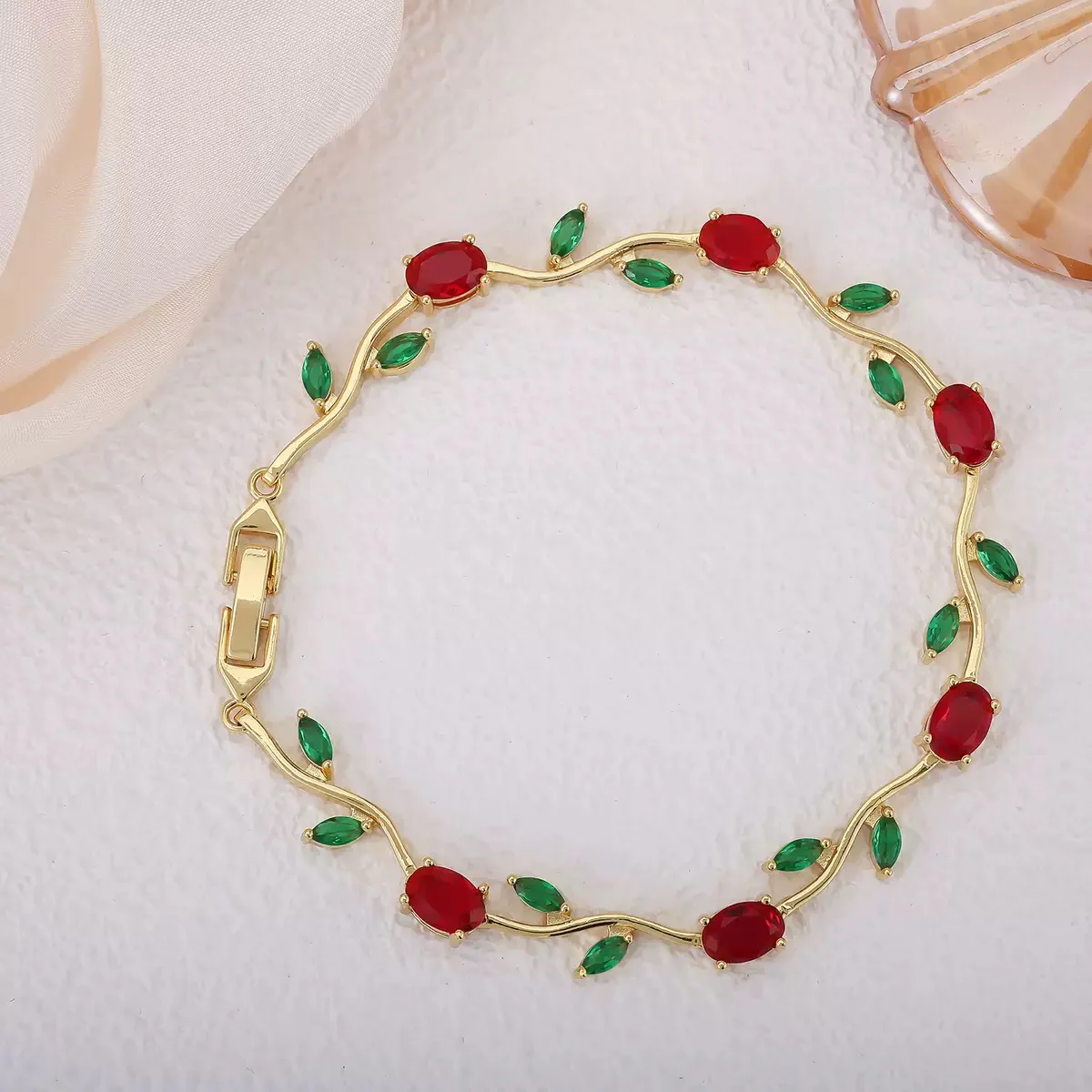 Tulip Bracelet -red green - Image 4