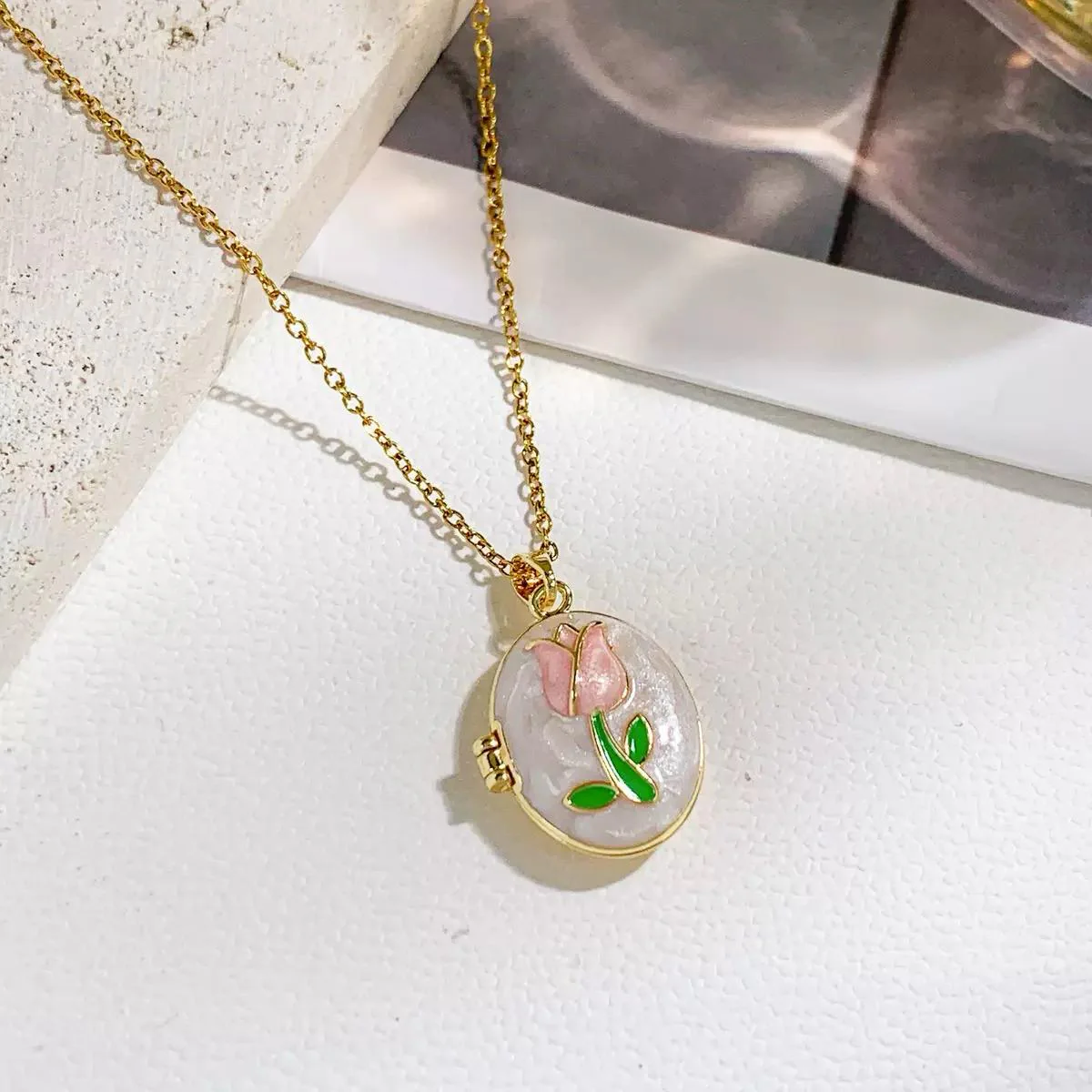 Tulip Memoir Locket Necklace