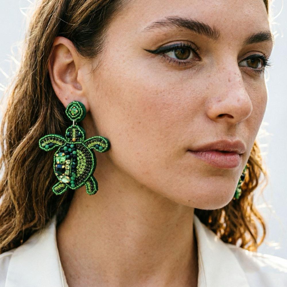 Turtle Moss Muse Earrings - Image 2