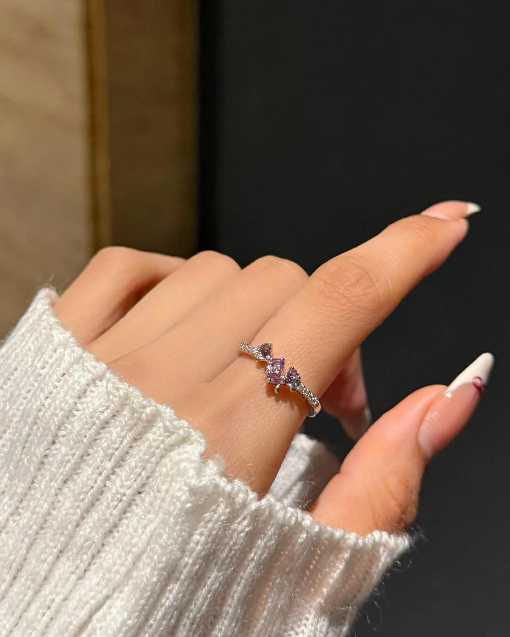 Twin Bow Ring- purple - Image 2