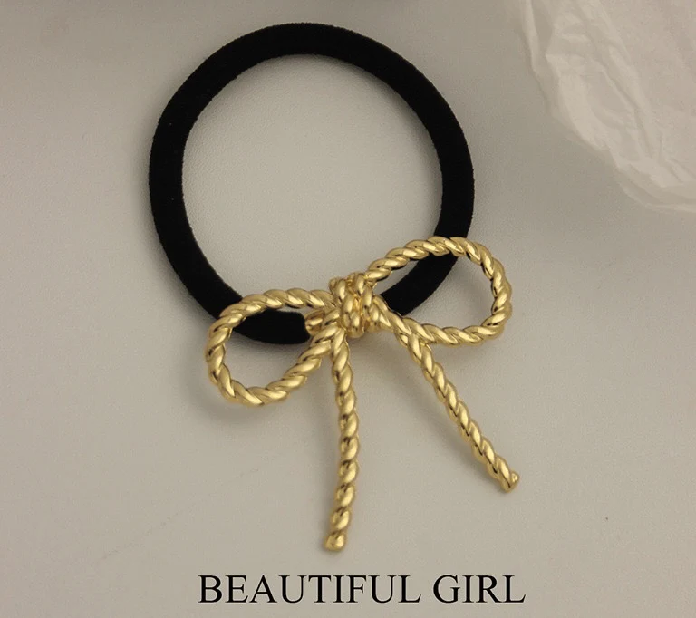 Twisted Bow Statement Metal Hair Tie - Image 2