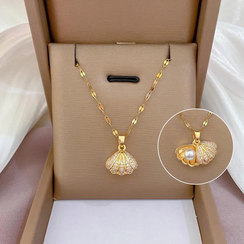 Two Way Sea Shell Necklace (stainless steel) - Image 4