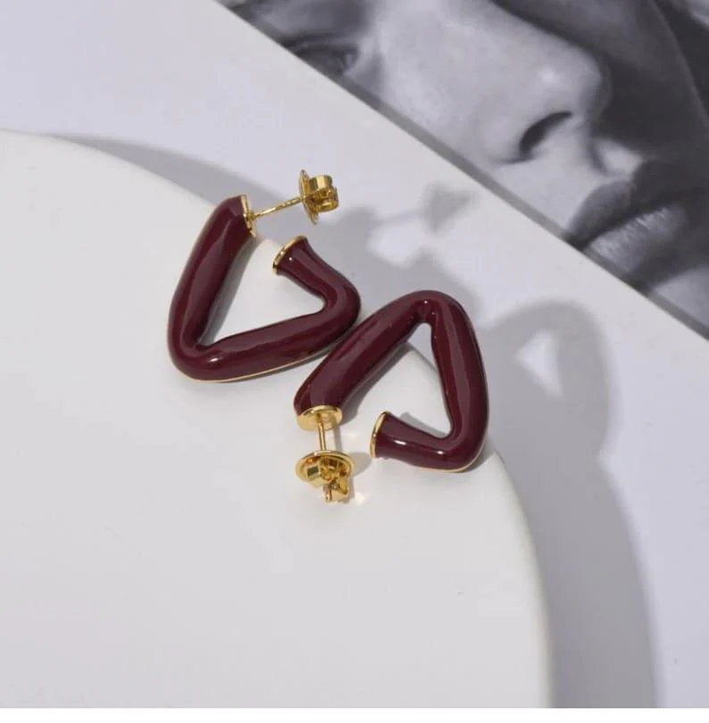 V Statement Hoop Earrings