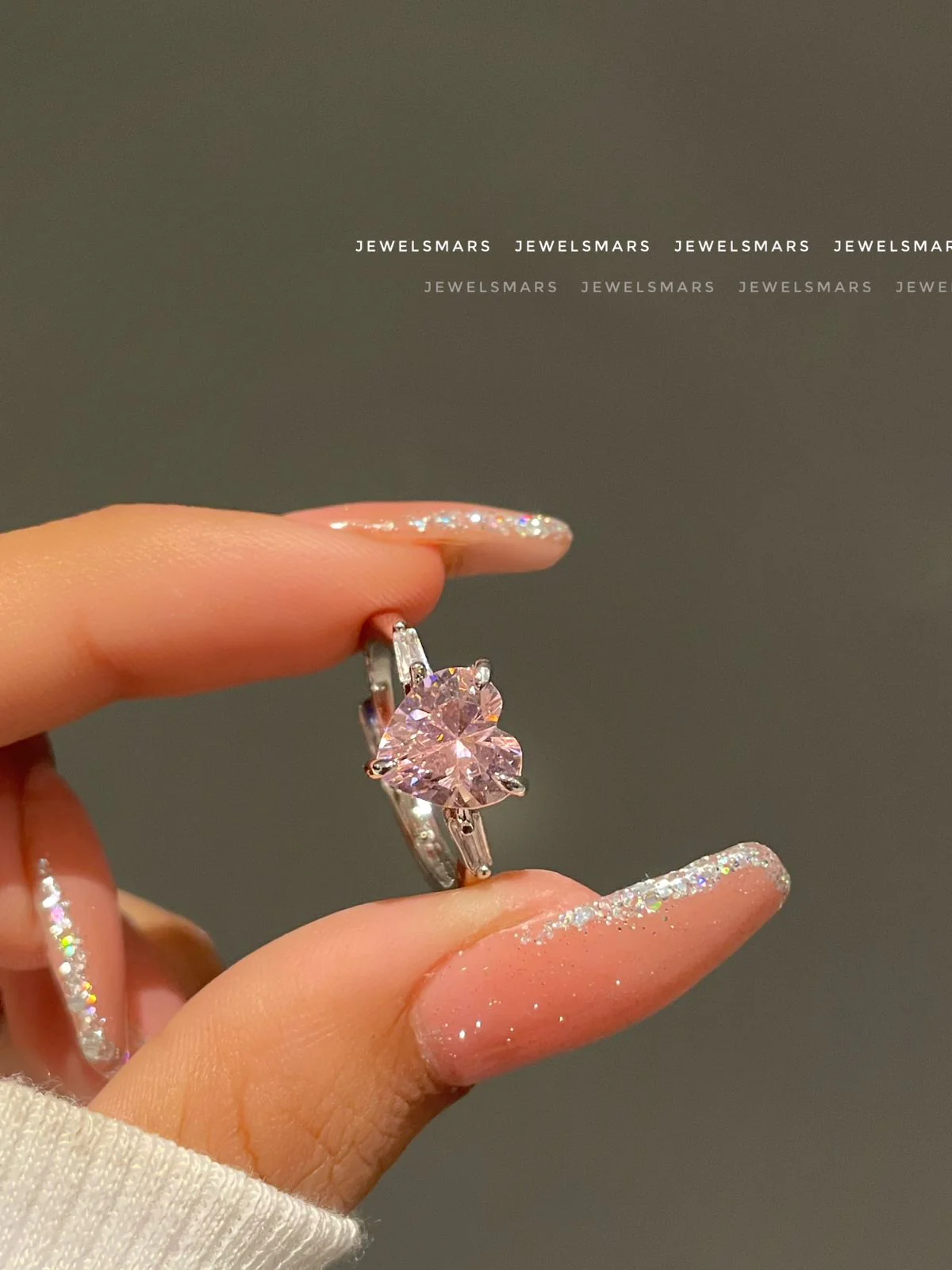 Valentina Heart Ring - pink