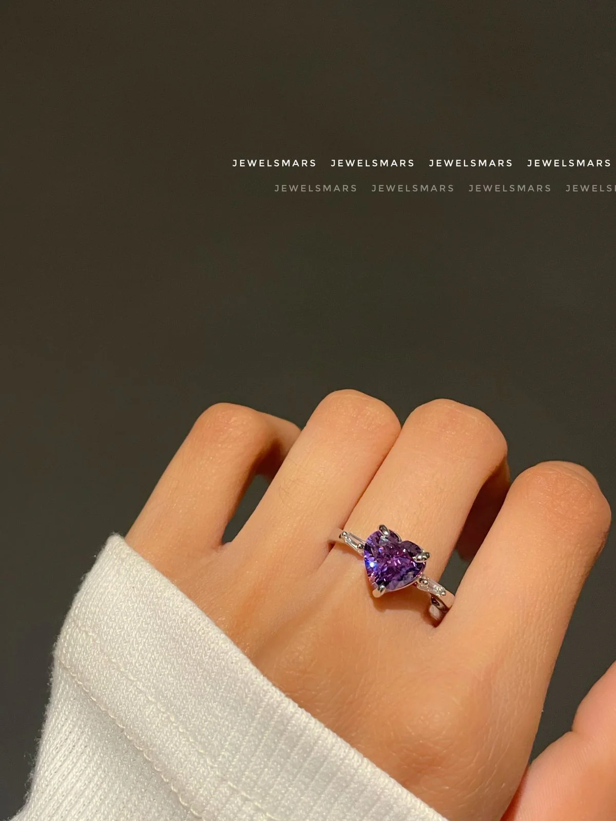 Valentina Heart Ring - purple