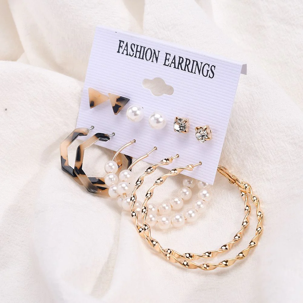 Vannila combo of 6 pair of Earrings - Image 4