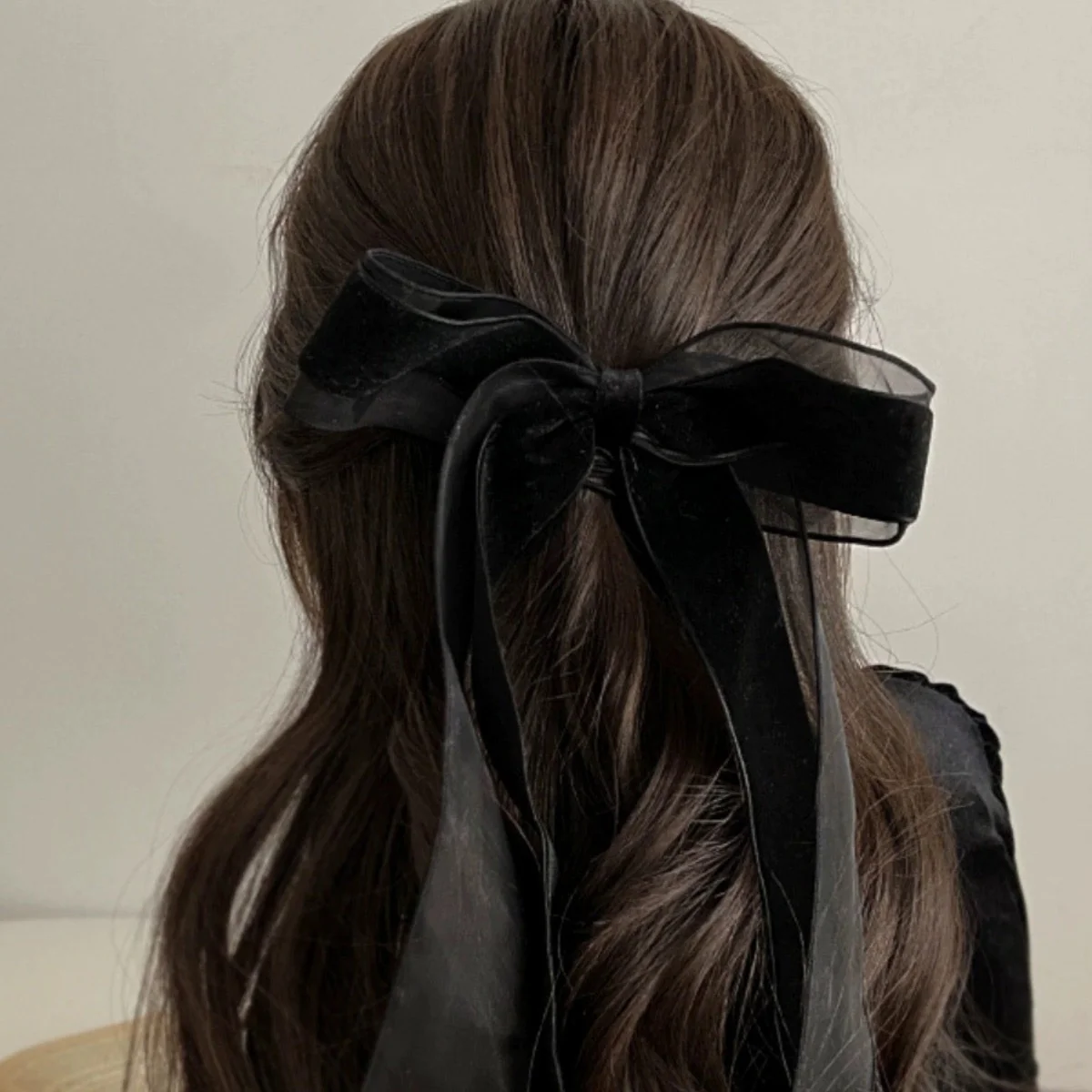 Velvet Veil Hair Bow - Image 2