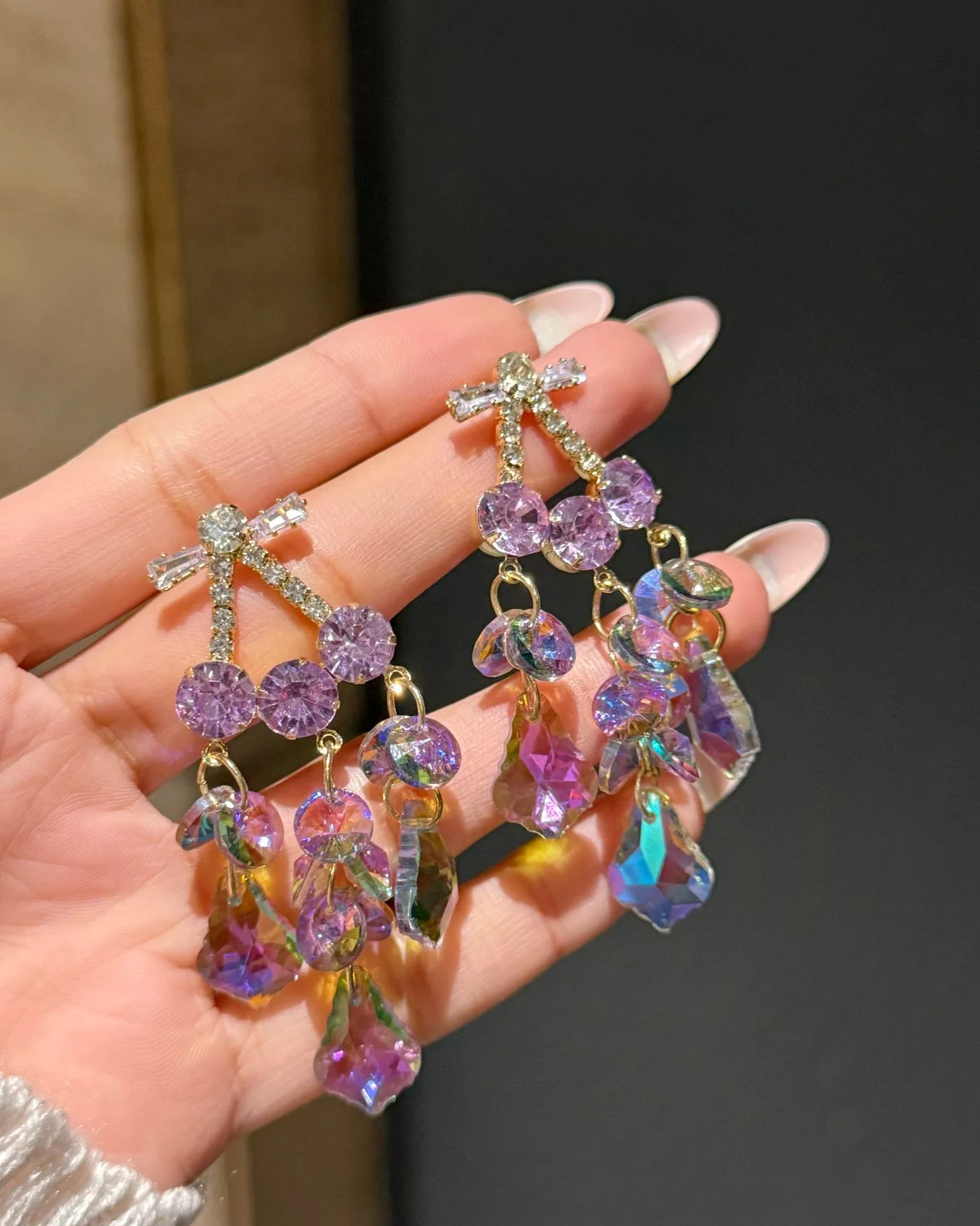 Victoria Earrings- purple - Image 2