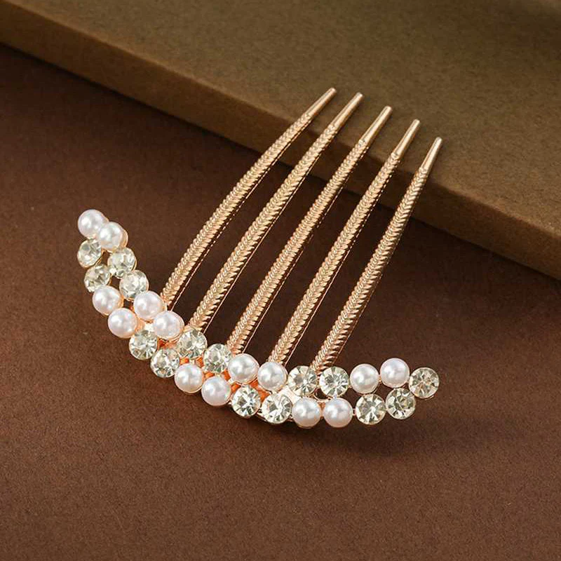 Vintage French Pearls Hair comb - Image 2