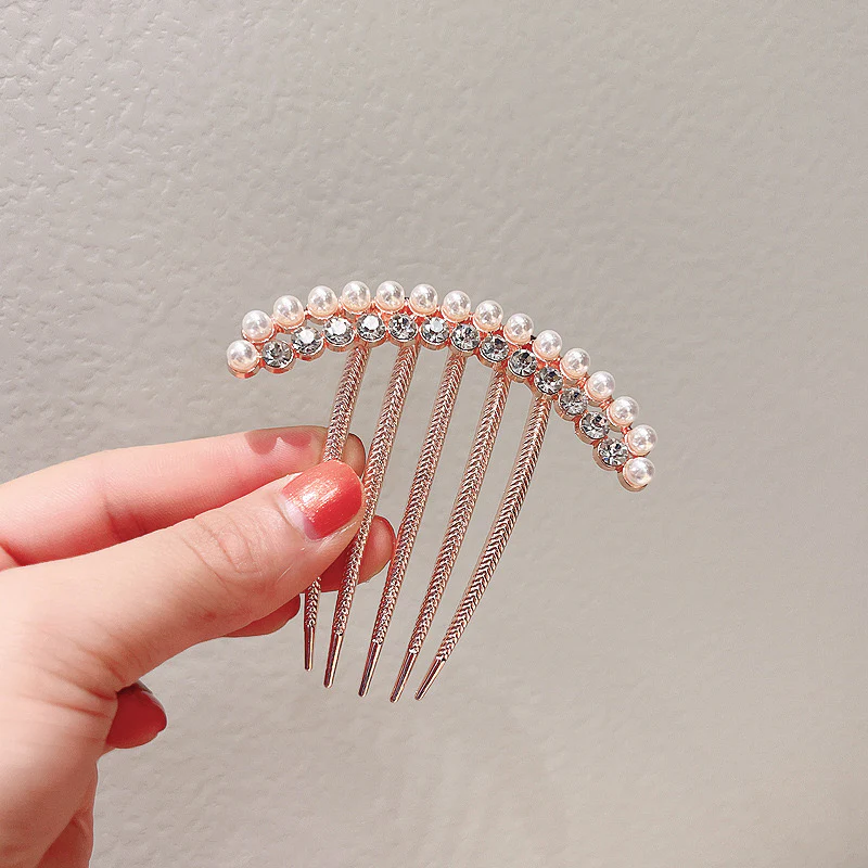 Vintage French Pearls Hair comb - Image 3